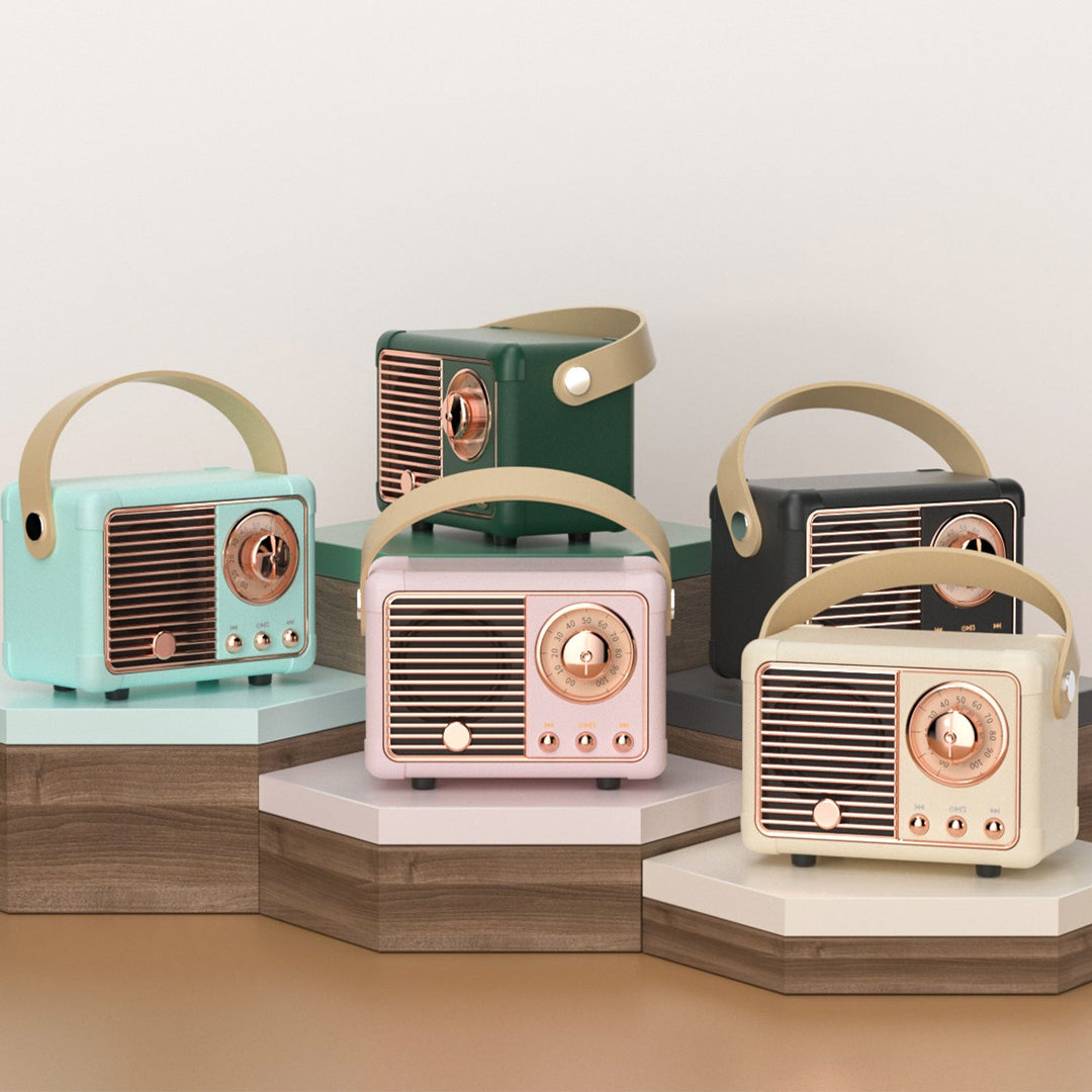 Retro Bluetooth Speaker HM11 Classical Retro Music PlayerThis Bluetooth speaker is a great way to enjoy your music on the go. It has a vintage design that is inspired by classic music players, and it sounds great too! The z'splaceRetro Bluetooth Speaker HM11 Classical Retro Music Player